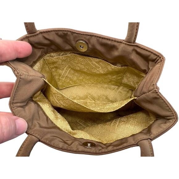 Bottega Veneta Brown Nylon Mini Bag with Mirror - Picture 11 of 16